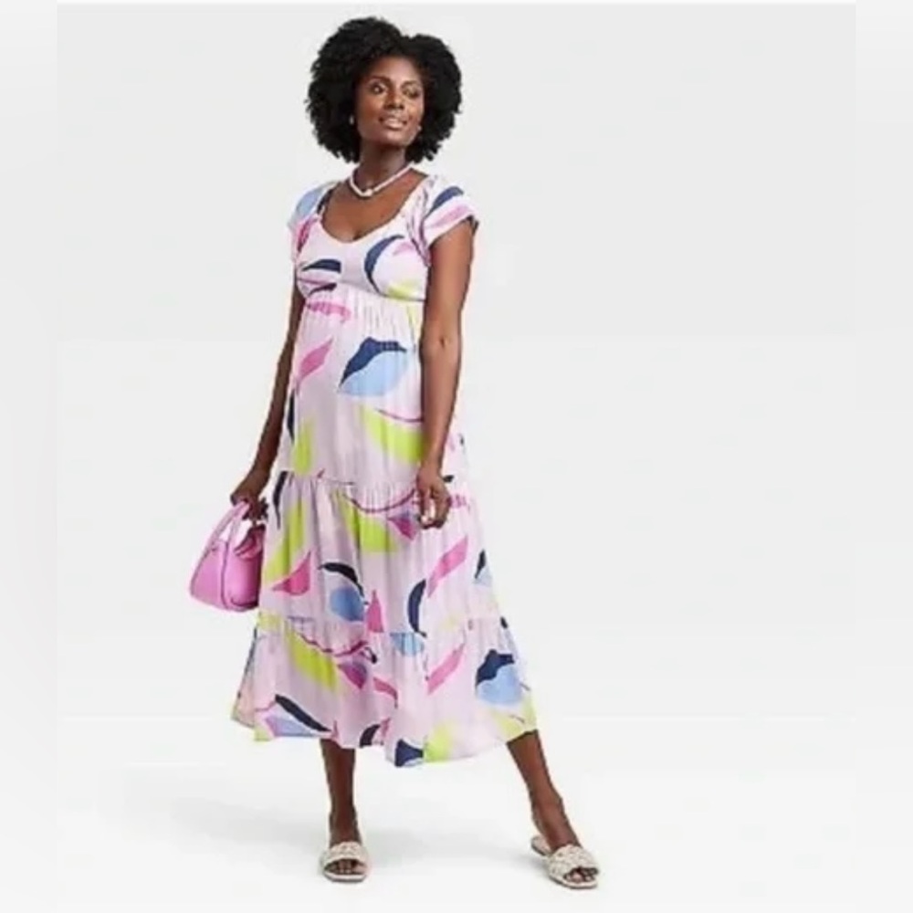 Isabel Maternity Flutter Sleeve Maternity Dress L - VGUC